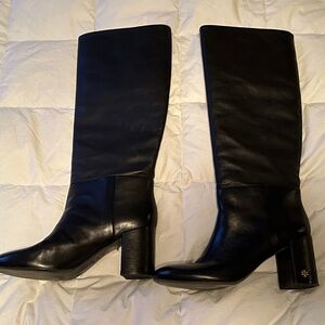 Tory Burch Black Leather Knee-High Boots Women’s 9